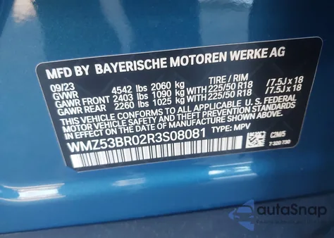 2024 Mini Countryman Cooper S z USA, uszkodzony, nr VIN WMZ53BR02R3S08081